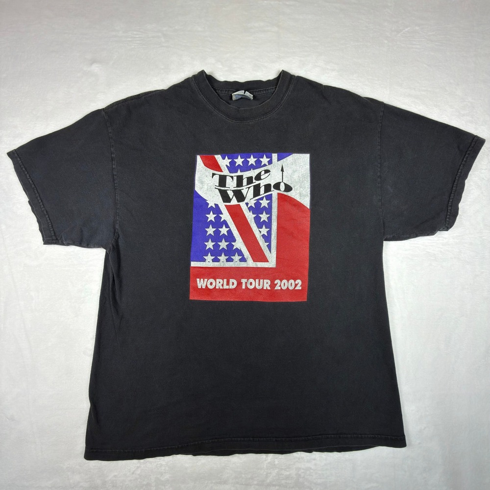 The Who World Tour 2002 T-Shirt John Entwistle Memorial Hanes Beefy-T XL Black